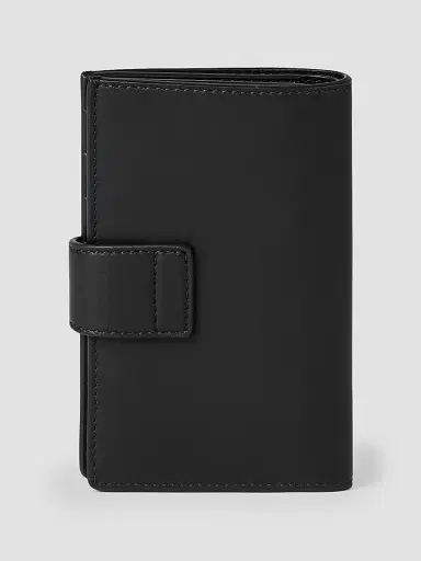Brunello Cucinelli Men's Brushed Leather Wallet with Zipper - Black | Thumbnail 3
