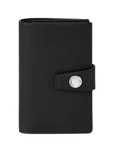 Brunello Cucinelli Men's Brushed Leather Wallet with Zipper - Black | Thumbnail 1