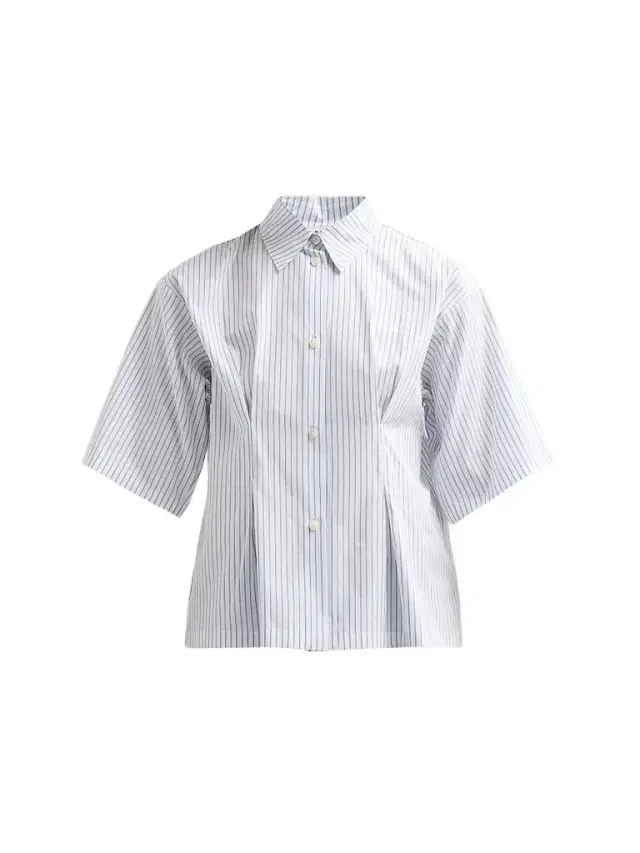 Jil Sander Women's Pinstripe Cotton Poplin Short-Sleeve Shirt - Artic Sea
