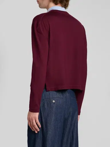 Jil Sander Men's Contrast Collar Wool Sweater | Thumbnail 3 Jil Sander Men's Contrast Collar Wool Sweater | Thumbnail 3