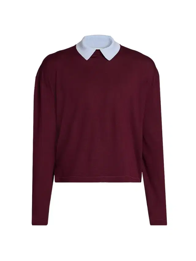 Jil Sander Men's Contrast Collar Wool Sweater