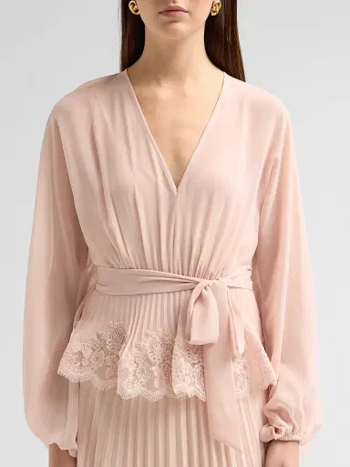 Zimmermann Women's Pleated Lace Midi Dress | Thumbnail 5