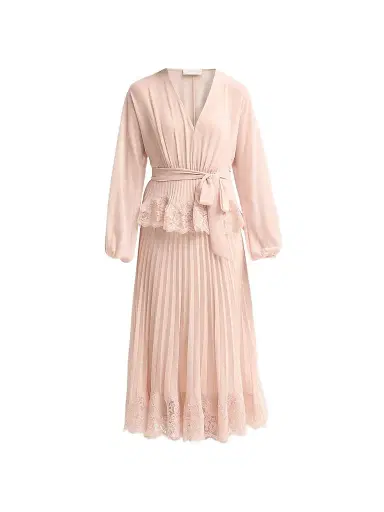 Zimmermann Women's Pleated Lace Midi Dress | Thumbnail 1