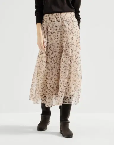 Brunello Cucinelli Lynx print organza skirt | Thumbnail 2 Brunello Cucinelli Lynx print organza skirt | Thumbnail 2