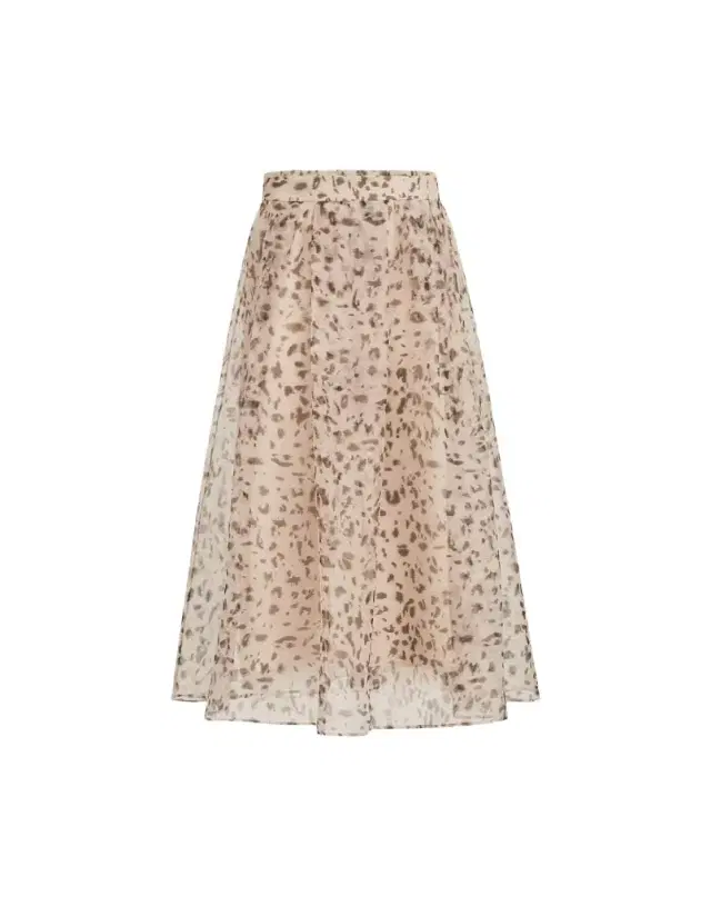 Brunello Cucinelli Lynx print organza skirt