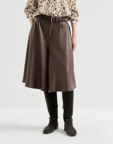 Brunello Cucinelli Nappa leather wide Bermuda shorts | Thumbnail 3