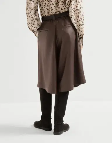 Brunello Cucinelli Nappa leather wide Bermuda shorts | Thumbnail 4