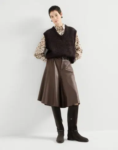 Brunello Cucinelli Nappa leather wide Bermuda shorts | Thumbnail 6