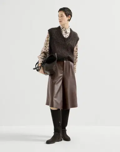 Brunello Cucinelli Nappa leather wide Bermuda shorts | Thumbnail 7