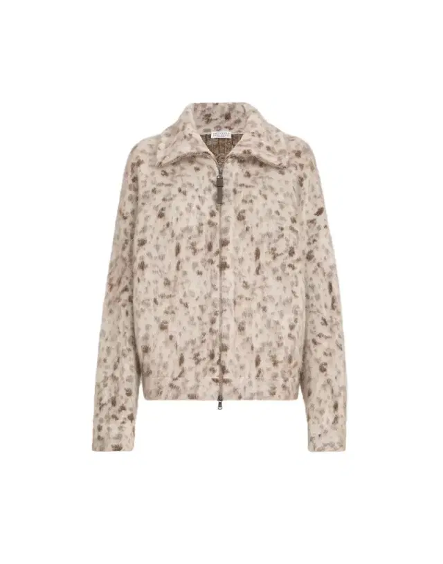 Brunello Cucinelli Mohair and wool lynx jacquard cardigan