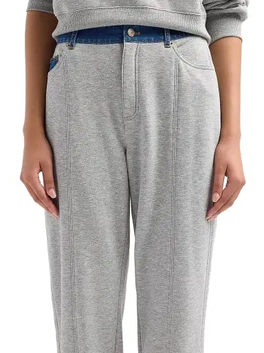 Cinq à Sept Women's Corenna Mixed-Media Pants - Heather Grey | Thumbnail 5