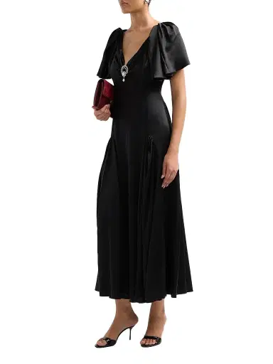 Cinq à Sept Women's Ambriella Silk Maxi Dress - Black | Thumbnail 4