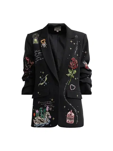 Cinq à Sept Women's Kelsa Starry Scribbles Blazer - Black Multi | Thumbnail 1