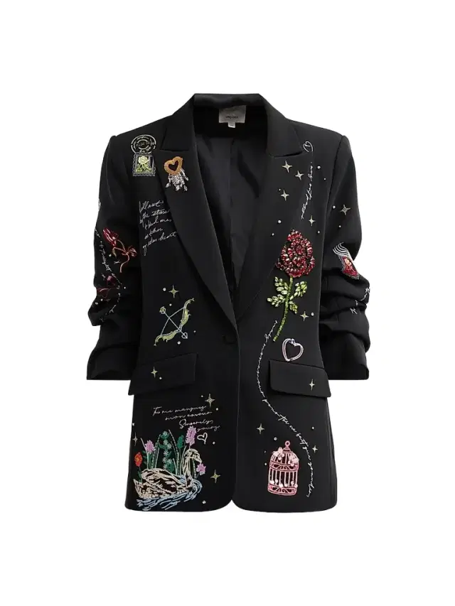 Cinq à Sept Women's Kelsa Starry Scribbles Blazer - Black Multi