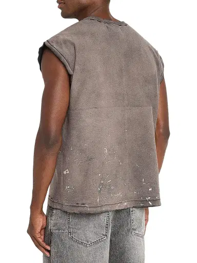 Purple Brand Men's Grill Textured Cotton Jersey Sleeveless T-Shirt - Brown - Size XXL | Thumbnail 3 Purple Brand Men's Grill Textured Cotton Jersey Sleeveless T-Shirt - Brown - Size XXL | Thumbnail 3