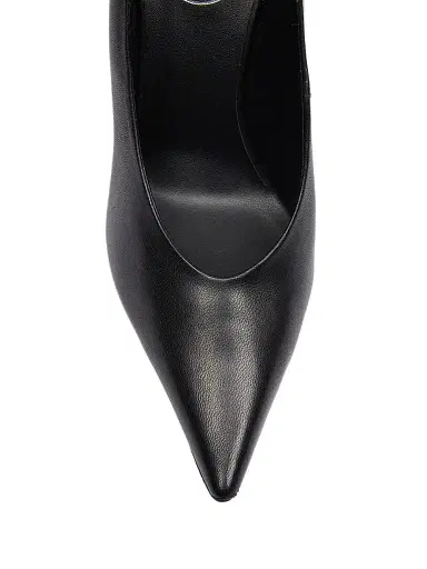 Roger Vivier Women's Choc Decollette 100MM Leather Curved-Heel Pumps - Nero | Thumbnail 4 Roger Vivier Women's Choc Decollette 100MM Leather Curved-Heel Pumps - Nero | Thumbnail 4