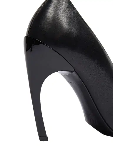 Roger Vivier Women's Choc Decollette 100MM Leather Curved-Heel Pumps - Nero | Thumbnail 6 Roger Vivier Women's Choc Decollette 100MM Leather Curved-Heel Pumps - Nero | Thumbnail 6
