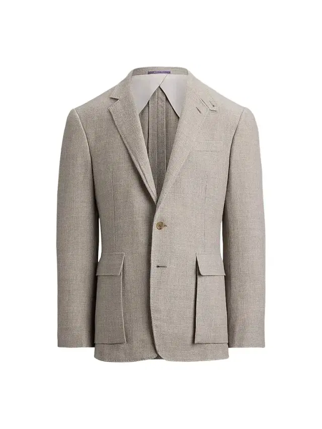 Ralph Lauren Purple Label Men's Textured Open Weave Single-Breasted Sport Coat - Pearl Grey Multi