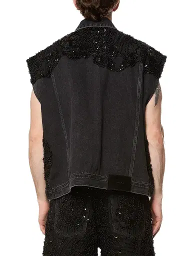 Purple Brand Men's Embellished Mesh Cotton Vest - Black - Size XXL | Thumbnail 2 Purple Brand Men's Embellished Mesh Cotton Vest - Black - Size XXL | Thumbnail 2