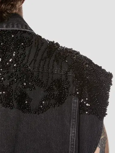 Purple Brand Men's Embellished Mesh Cotton Vest - Black - Size XXL | Thumbnail 5 Purple Brand Men's Embellished Mesh Cotton Vest - Black - Size XXL | Thumbnail 5