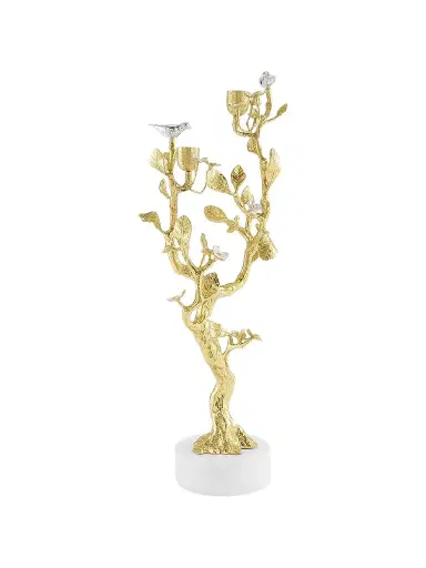 Michael Aram Lovebirds Silver & Gold Candlebra | Thumbnail 2