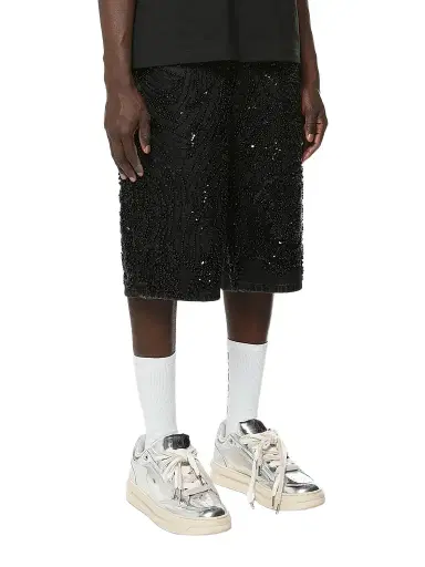 Purple Brand Men's Embellished Denim Shorts - Black - Size 40 | Thumbnail 3 Purple Brand Men's Embellished Denim Shorts - Black - Size 40 | Thumbnail 3