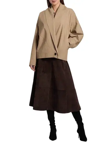 Co Women's Wrap tton-Blend Jacket - Camel | Thumbnail 2 Co Women's Wrap tton-Blend Jacket - Camel | Thumbnail 2