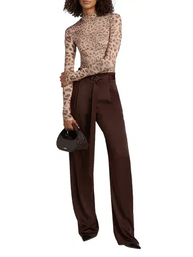 Lapointe Women's Leopard-Print Jersey Bodysuit - Snow Leopard | Thumbnail 2