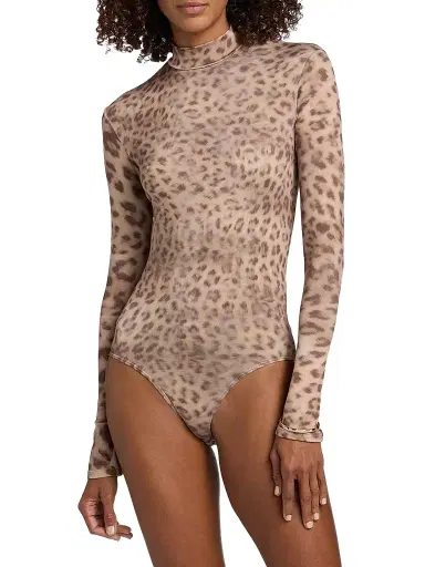 Lapointe Women's Leopard-Print Jersey Bodysuit - Snow Leopard | Thumbnail 6