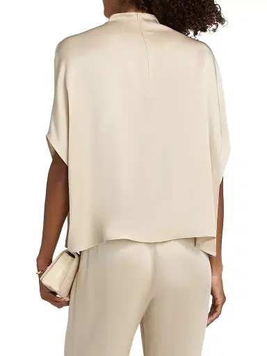 Lapointe Women's Satin Cape T-Shirt - Sand | Thumbnail 5 Lapointe Women's Satin Cape T-Shirt - Sand | Thumbnail 5