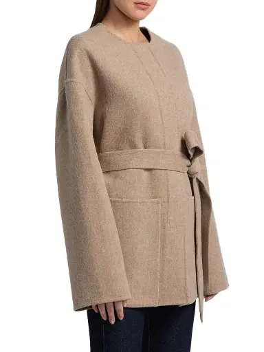 Co Women's Belted Wool-Cashmere Jacket - Taupe | Thumbnail 4