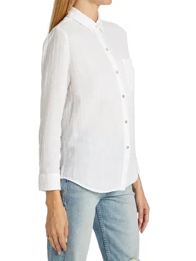 RAILS Women's Ellis Cotton Button-Down Shirt - White - Size Large | Thumbnail 4