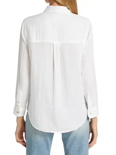 RAILS Women's Ellis Cotton Button-Down Shirt - White - Size Large | Thumbnail 5
