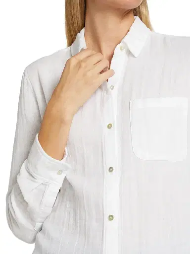 RAILS Women's Ellis Cotton Button-Down Shirt - White - Size Large | Thumbnail 6