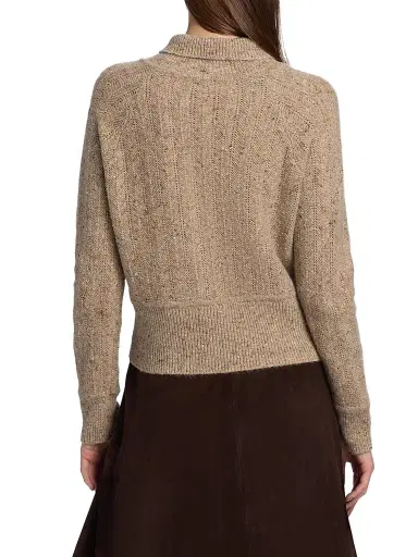 Co Women's Cropped Henley Sweater - Antelope | Thumbnail 5