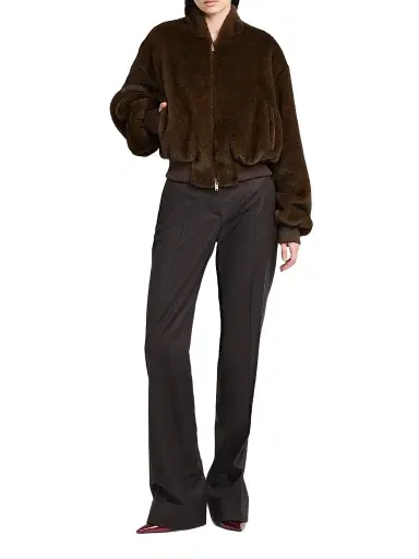 Stella McCartney Women's Plush Faux-Fur Bomber Jacket | Thumbnail 2 Stella McCartney Women's Plush Faux-Fur Bomber Jacket | Thumbnail 2