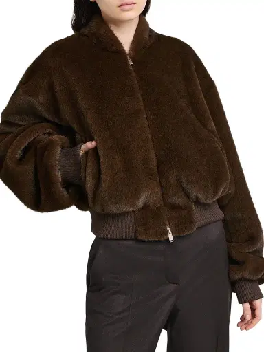 Stella McCartney Women's Plush Faux-Fur Bomber Jacket | Thumbnail 5 Stella McCartney Women's Plush Faux-Fur Bomber Jacket | Thumbnail 5