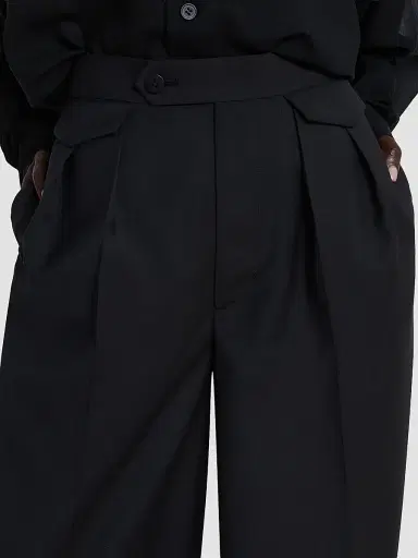 Issey Miyake Women's Honest Ensemble Wool-Blend Pants - Black - Size Medium | Thumbnail 5