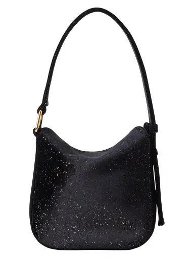 Akris Women's Anna Mini Speckled Velvet Hobo Bag - Black Met | Thumbnail 3 Akris Women's Anna Mini Speckled Velvet Hobo Bag - Black Met | Thumbnail 3