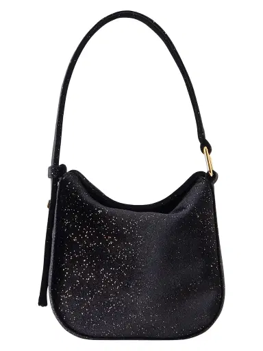 Akris Women's Anna Mini Speckled Velvet Hobo Bag - Black Met | Thumbnail 1 Akris Women's Anna Mini Speckled Velvet Hobo Bag - Black Met | Thumbnail 1
