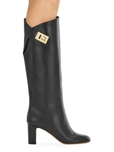 Ferragamo Women's Elli 70MM Hug Buckle-Detail Leather Boots | Thumbnail 4 Ferragamo Women's Elli 70MM Hug Buckle-Detail Leather Boots | Thumbnail 4