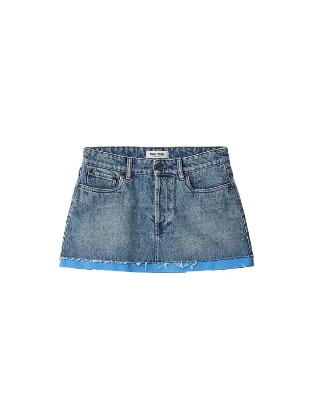 Women's Denim and Poplin Mini Skirt Women's Denim and Poplin Mini Skirt
