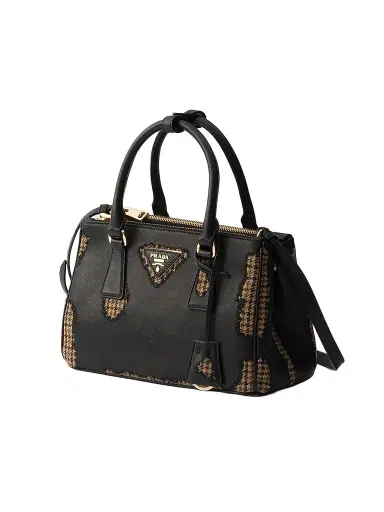 Prada Women's Galleria Large Nappa Leather and Wool Top Handle Bag | Thumbnail 2 Prada Women's Galleria Large Nappa Leather and Wool Top Handle Bag | Thumbnail 2