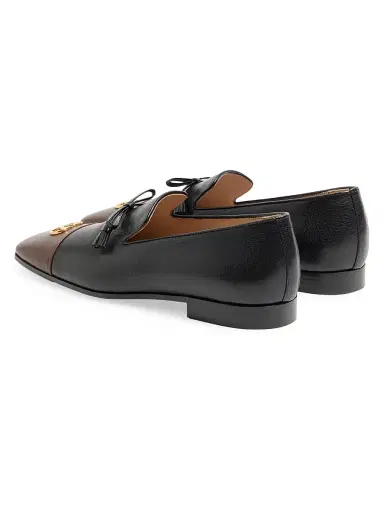 Valentino Garavani Men's Babouchoes Kidskin Loafers - Black Bark Brown - Size 9 | Thumbnail 3