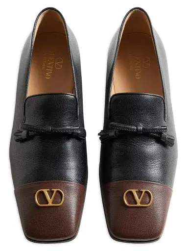 Valentino Garavani Men's Babouchoes Kidskin Loafers - Black Bark Brown - Size 9 | Thumbnail 4
