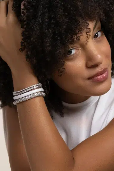 ROBERTO DEMEGLIO Diamond Stretch Bezel Tennis Bracelet - White Gold | Thumbnail 3