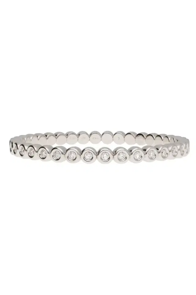 ROBERTO DEMEGLIO Diamond Stretch Bezel Tennis Bracelet - White Gold
