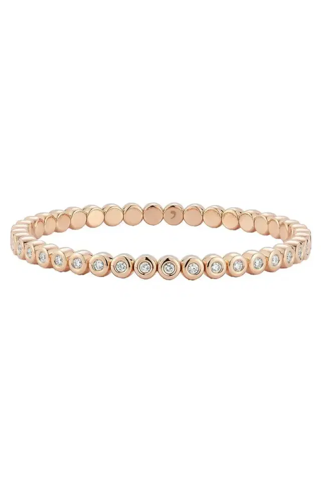 ROBERTO DEMEGLIO Diamond Bezel Stretch Tennis Bracelet - Rose Gold