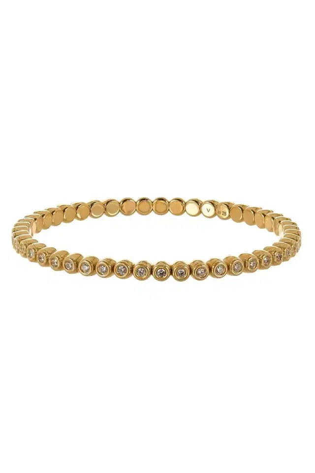 ROBERTO DEMEGLIO Diamond Bezel Stretch Tennis Bracelet - Yellow Gold