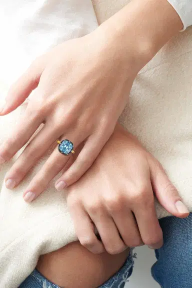 Fred Leighton Blue Topaz Collet Ring | Thumbnail 2